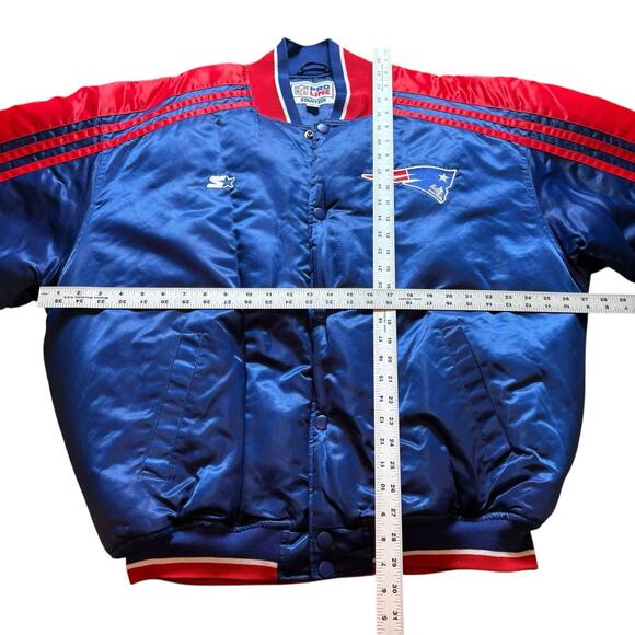 Vintage New England Patriots Starter Satin Bomber Quilted Jacket Men’s XL - Picture 4 of 6